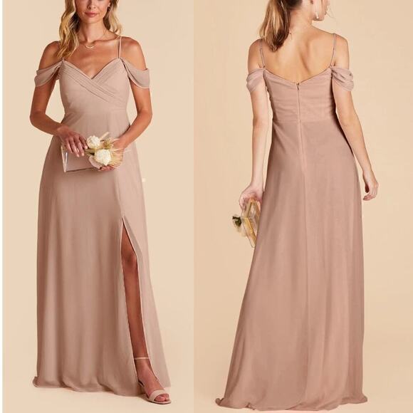 Birdy Grey Spence Taupe Chiffon Convertible Dress Bridesmaid Prom SMALL NWT - Picture 1 of 14